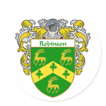 Robinson Coat of Arms (Mantled) Round Stickers