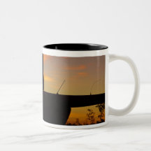 Robinson R44 helicopter at sunset Coffee Mugs