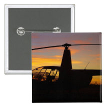 Robinson R44 helicopter at sunset Pin