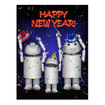 Robo-x9 & Family Celebrate the New Year! Postcard