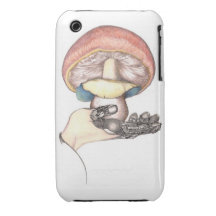 robot and mushroom ipod case iPhone 3 case