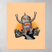 Robot Attack Print