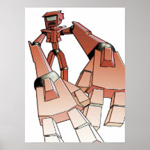 Robot avec les mains outsrteched posters