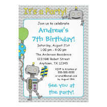 Robot Birthday Party Invitations invitations