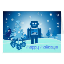 Robot bleu Chritsmas cartes