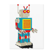 Robot character cartoon post card