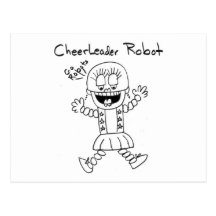 Robot Cheerleader Postcard