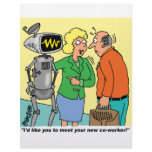 Robot Coworker Cartoon Letterhead Template