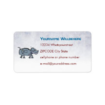 robot dog address label customizable