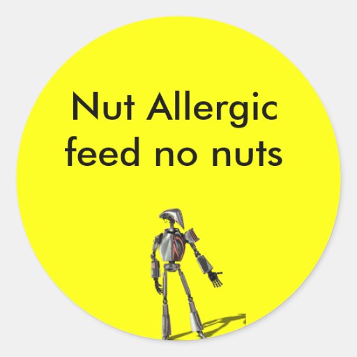 Robot guy - Feed no nuts Stickers
