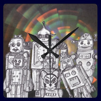 Robot Holiday 12 Clock wall clocks