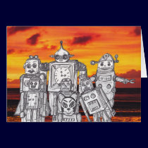 Robot Holiday 3 cards