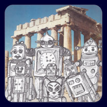 Robot Holiday 4 stickers