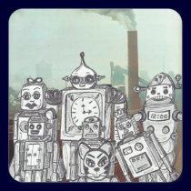 Robot Holiday 6 stickers