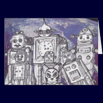 Robot Holiday 7 cards