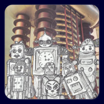 Robot Holiday 8 stickers