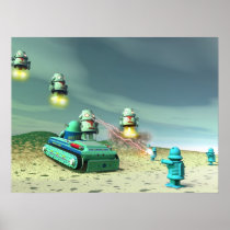 Robot Invasion From Above Poster