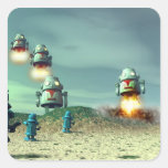 Robot Invasion From Above V2 Sticker