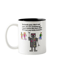 robot, coffee mug