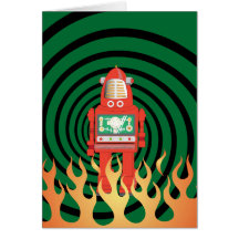Robot Overlord Birthday Cards