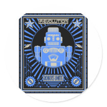 Robot Revolution Blue stickers