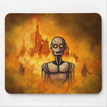 robot revolution scifi mousepad