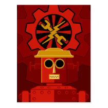 Robot rouge cartes postales