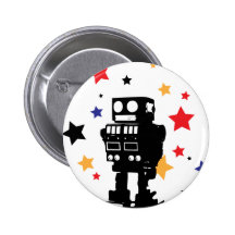 Robot Star Pinback Buttons