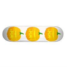 Robotic Jack-O-'Lantern Custom Skateboard
