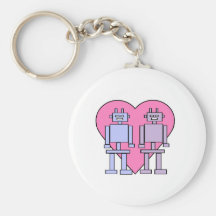 Robots de coeur porte-clés