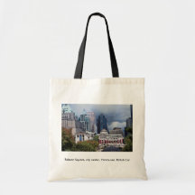 Robson Square, city centre, Vancouver, British Col Canvas Bags
