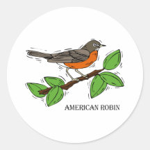 Robyn Robin Round Stickers
