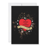 Rock and Roll Grungy Heart (Brown) invitations