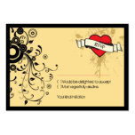 Rock and Roll Grungy Heart (Brown) RSVP Card business cards