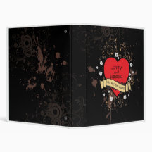 Rock and Roll Grungy Heart (Brown) Vinyl Binder