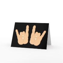 Rock and Roll Hand Sign Greeting Card