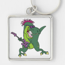 rock and roll t-rex cartoon key chains