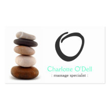 rock balancing monogram business card