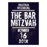 Rock Band Bar Mitzvah Invitation All Type in Black