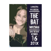 Rock Band Bat Mitzvah Save the Date Post Card