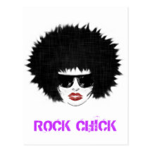 ROCK CHICK AFRO POST CARD