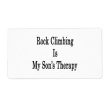 Rock Climbing Is My Son's Therapy Custom Shipping Labels