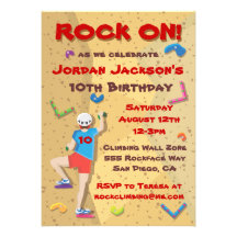 Rock Climbing Party Invitations
