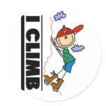 Rock Climbing Tshirts and Gifts Round Stickers