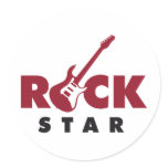 rock guitar runder sticker