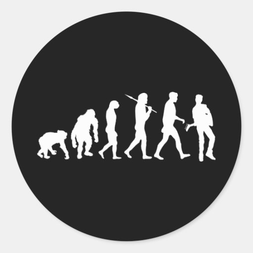 Rock Guitarist Rockstar Rock Band Music Round Stickers