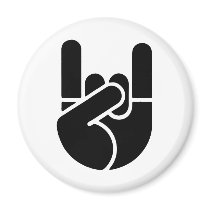 Rock Hand Stencil Refrigerator Magnet
