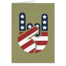 Rock Hand USA Card