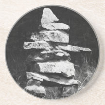 Rock Inukshuk - Inuit aboriginal stonework Coaster
