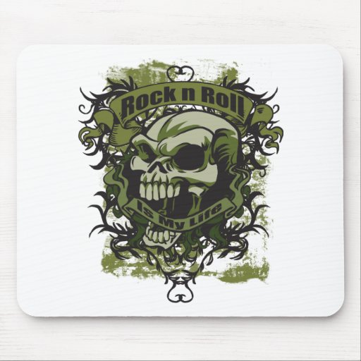 Rock n Roll is my Life Skull Mouse Pad